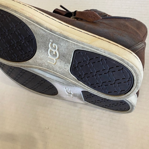 UGG Blaney Crystals Brown Leather Ankle Booties Fashion Sneakers Size 7.5 - Picture 13 of 15